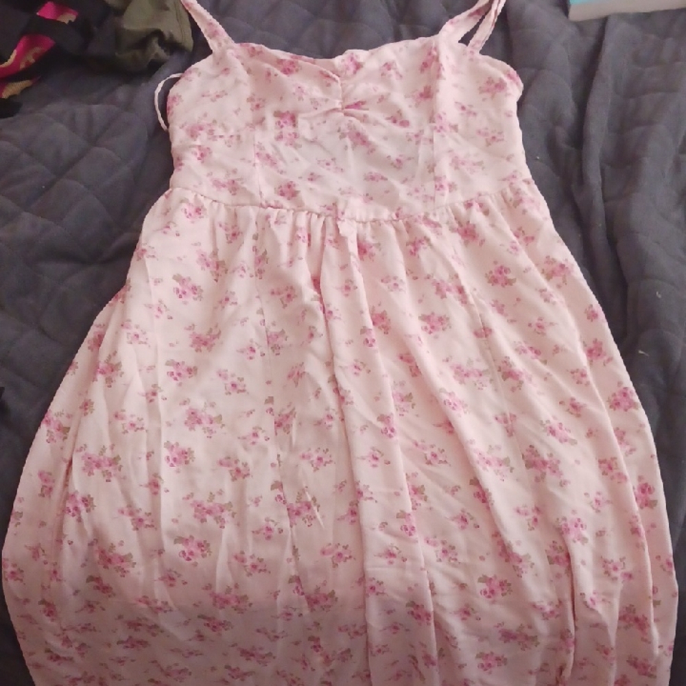 Aeropostale Pink Floral Backless Dress